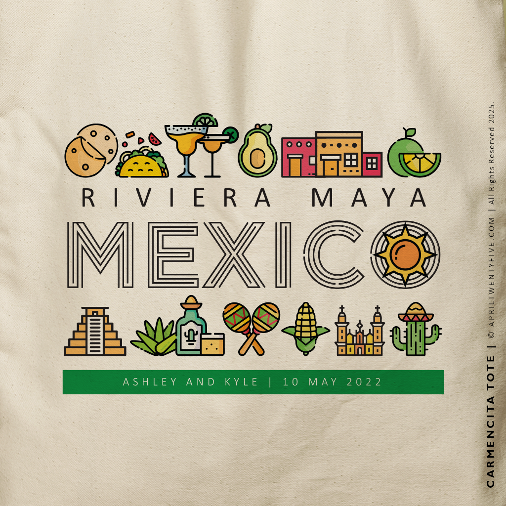 CARMENCITA | Mexican Travel Icons Canvas Tote