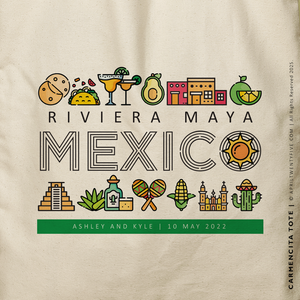 CARMENCITA | Mexican Travel Icons Canvas Tote
