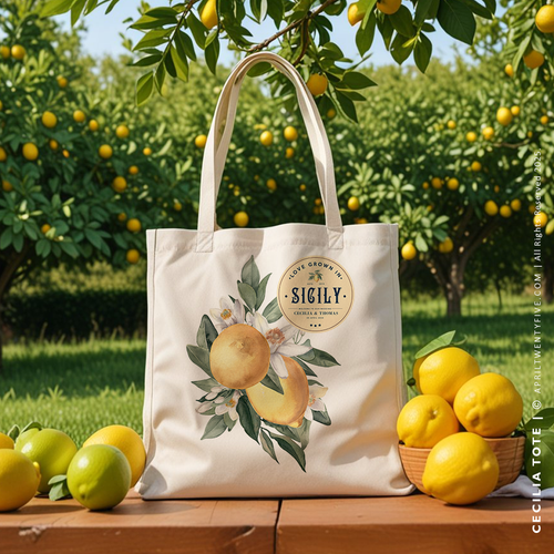 CECILIA | Lemon Canvas Tote