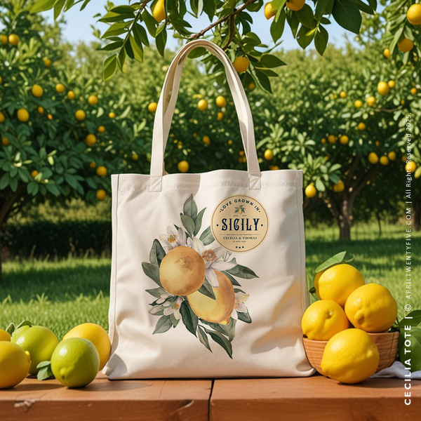 CECILIA | Lemon Canvas Tote - April Twenty Five