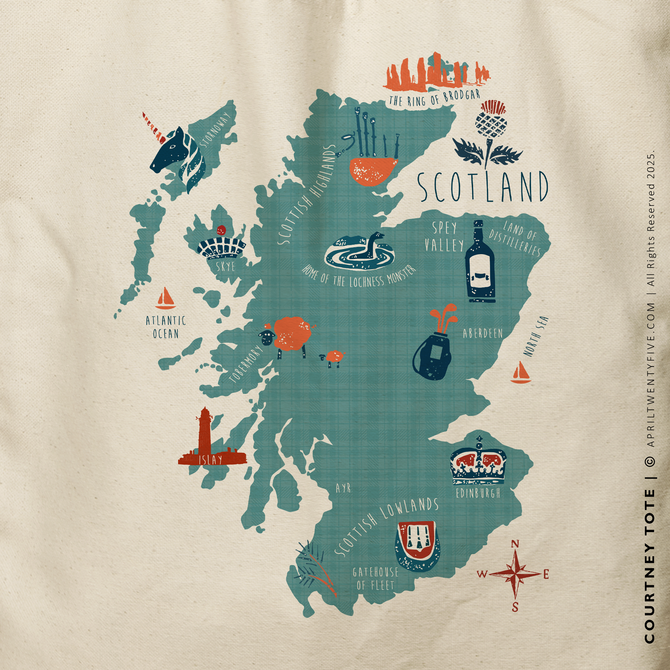 COURTNEY | Scotland Map Tote