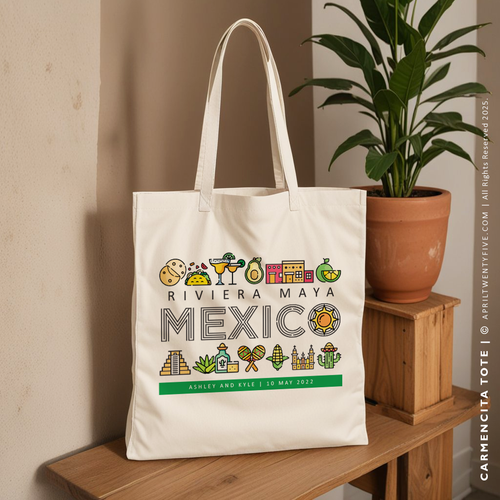 CARMENCITA | Mexican Travel Icons Canvas Tote