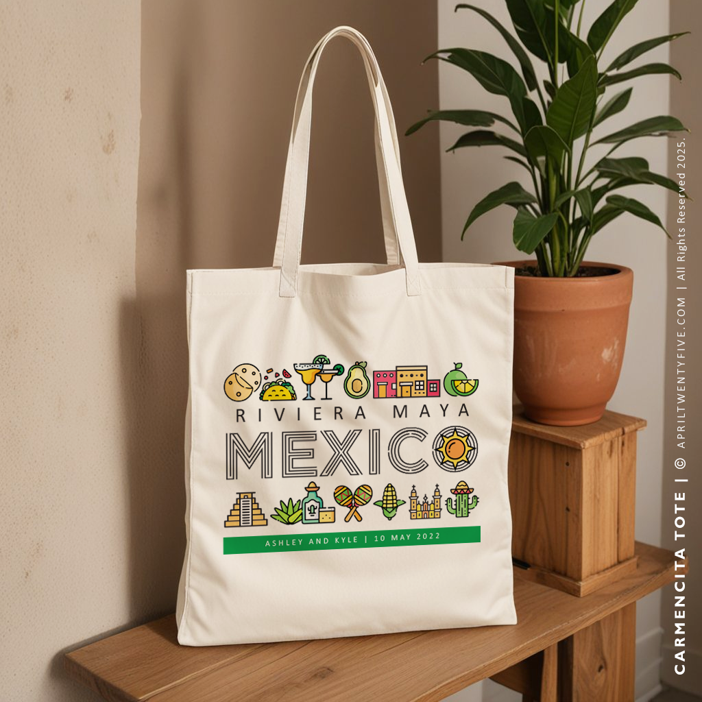 CARMENCITA | Mexican Travel Icons Canvas Tote