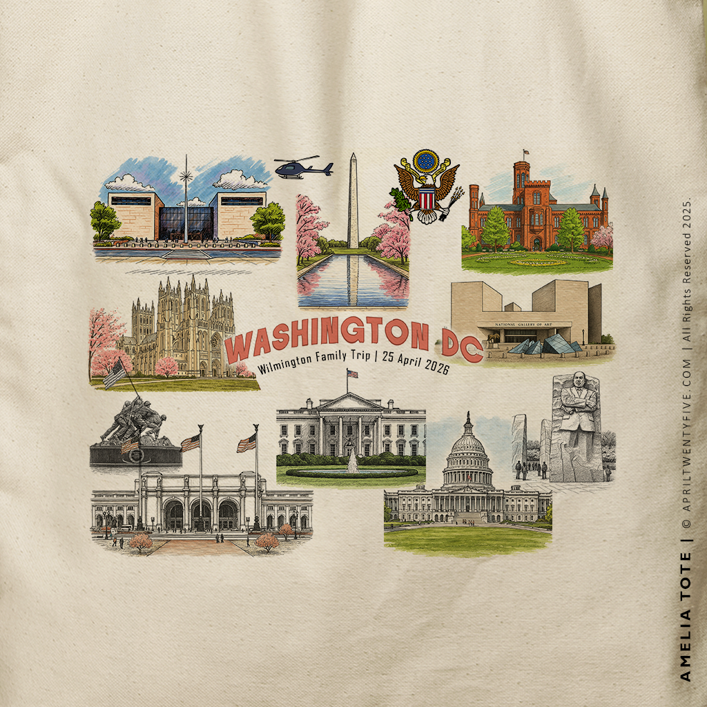 AMELIA | Washington DC Tote Souvenir Canvas Tote Bag