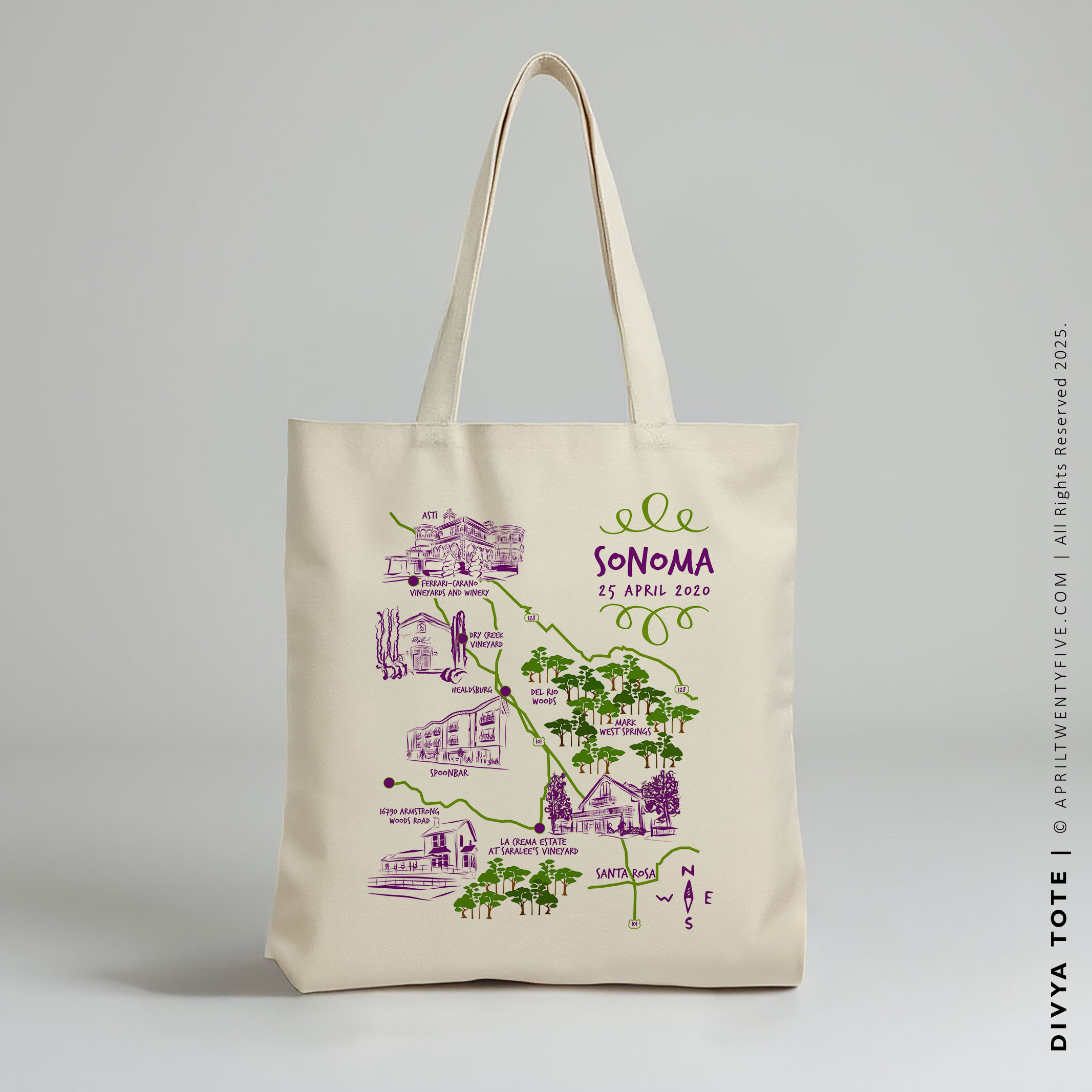 DIVYA | Sonoma, California Map Tote