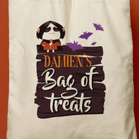 DAMIEN | Personalized Bag of Treats Canvas Tote thumbnail