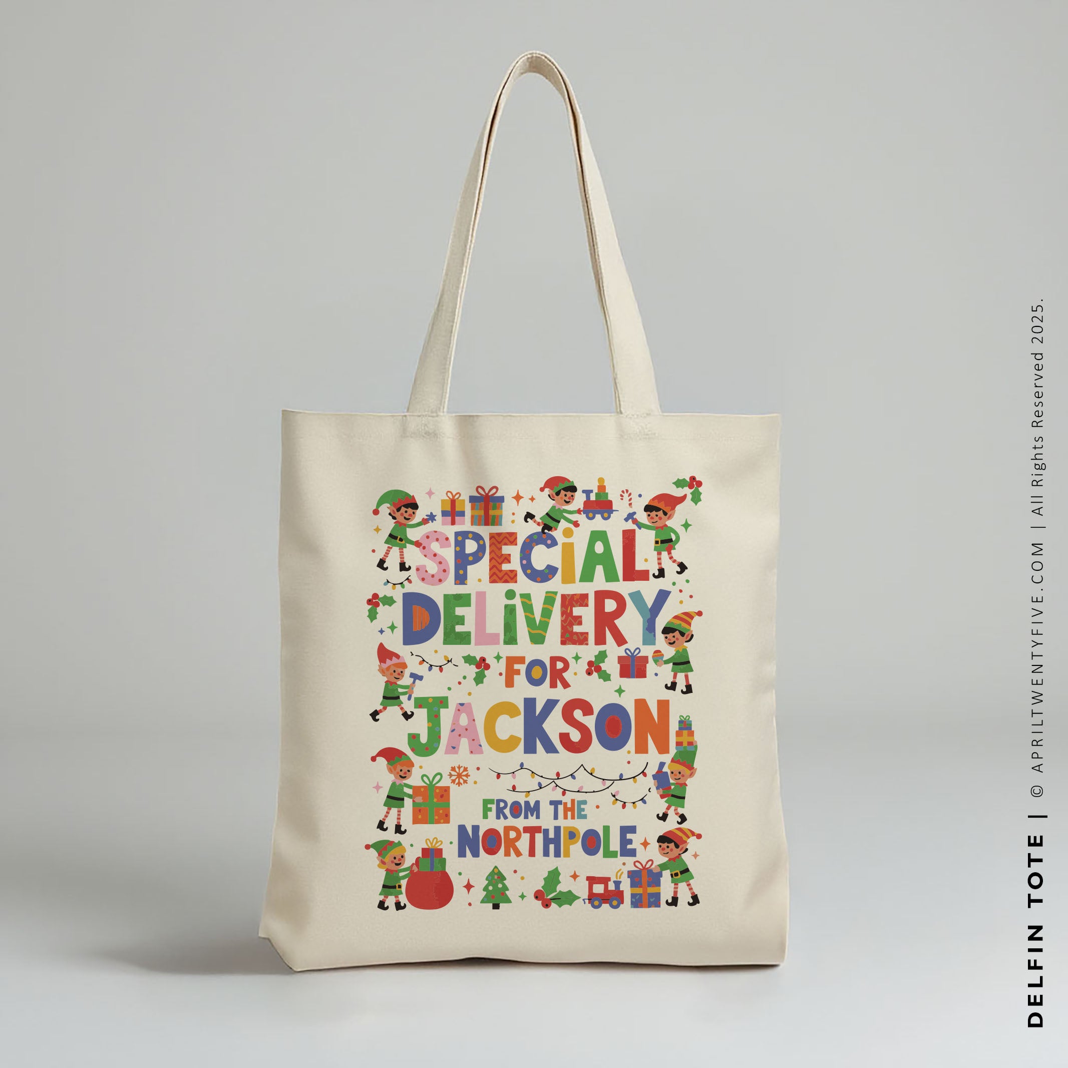 DELFIN | Personalized Northpole Christmas Tote