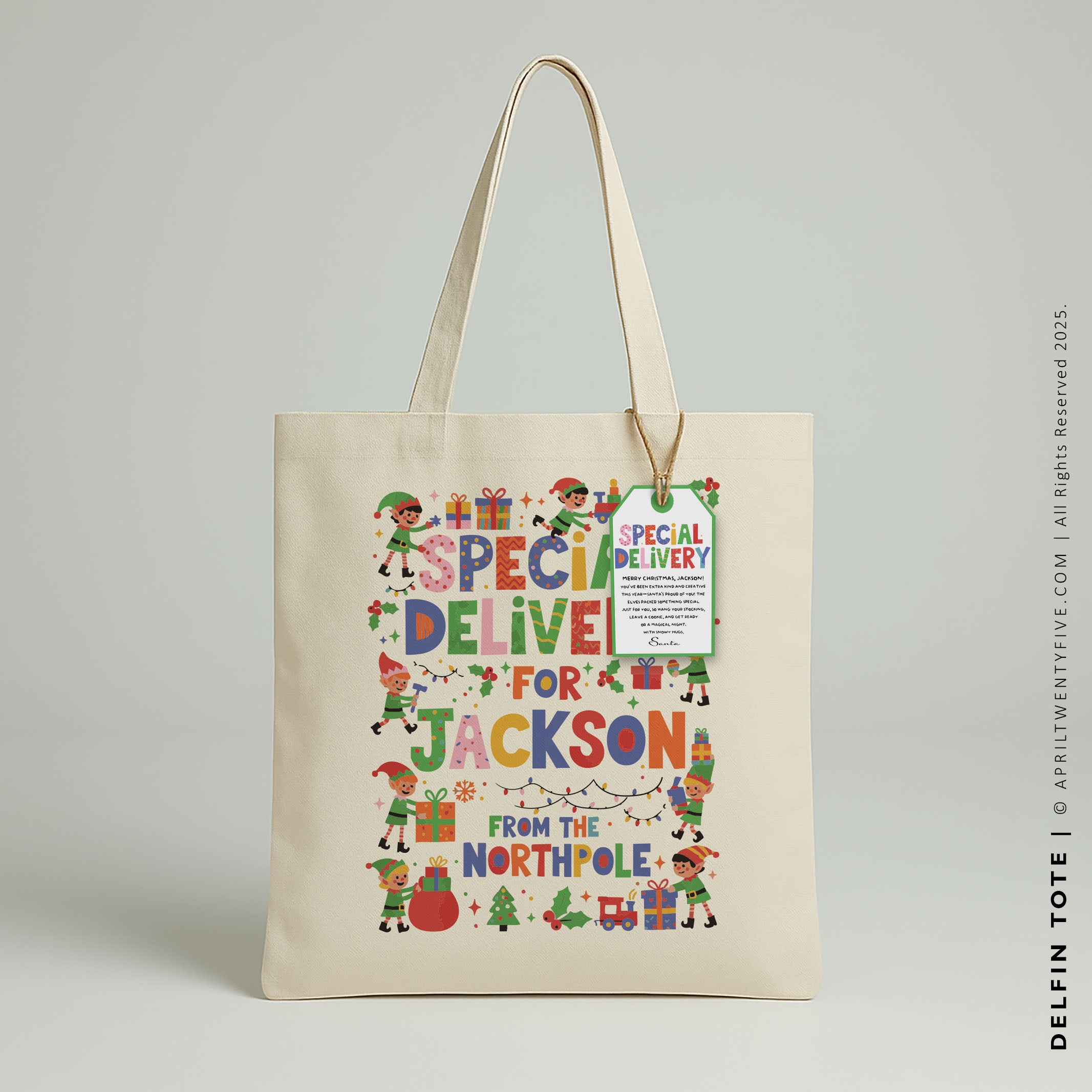 DELFIN | Personalized Northpole Christmas Tote