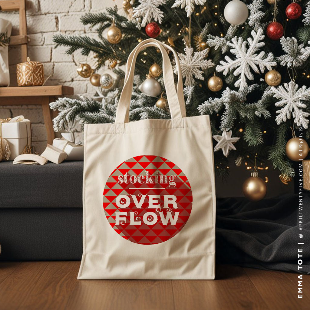 EMMA | Christmas Stocking Overflow Canvas Tote