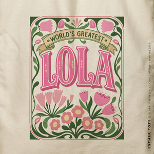 Lola Esther | Personalized Floral Canvas Tote