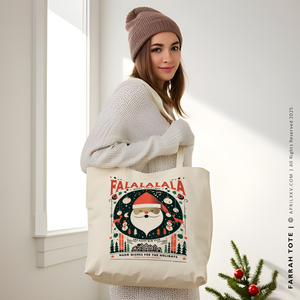 FARRAH | Christmas Mistletoe Bag Canvas Tote