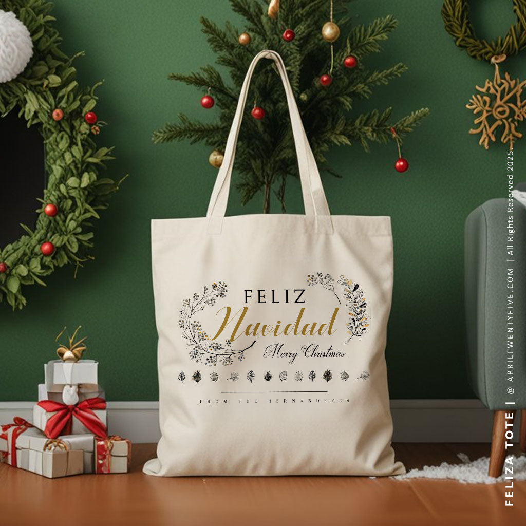 FELIZA | Feliz Navidad Canvas Tote