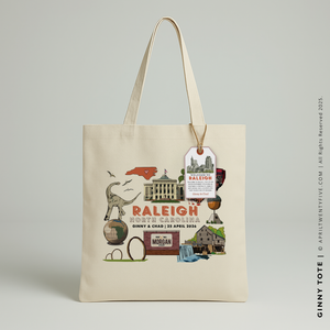 GINNY | Raleigh North Carolina Souvenir Tote (Personalized)