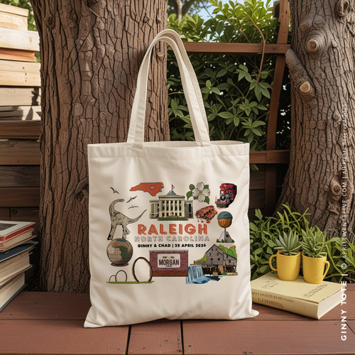 GINNY | Raleigh North Carolina Souvenir Tote (Personalized)