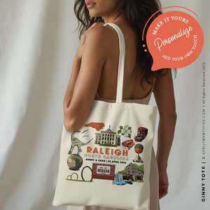 GINNY | Raleigh North Carolina Souvenir Tote (Personalized)