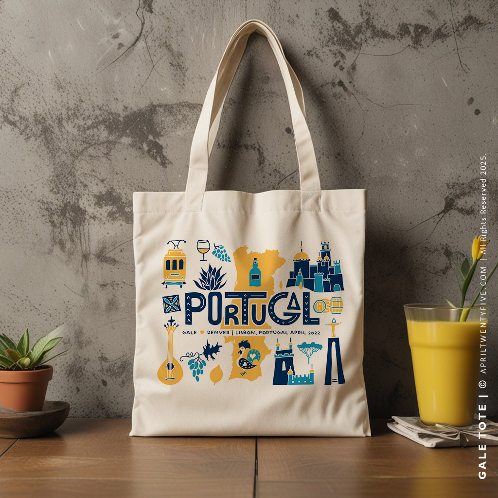 GALE | Portugal Travel Icons Canvas Tote