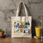 Load image into Gallery viewer, GALE | Portugal Travel Icons Canvas Tote

