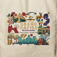 GLADYS | Grand Rapids Michigan Souvenir Canvas Tote Bag thumbnail