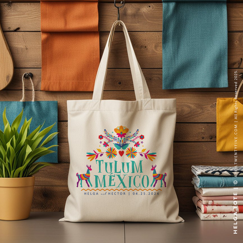 HELGA | Mexican Otomi Textile Print Canvas Tote