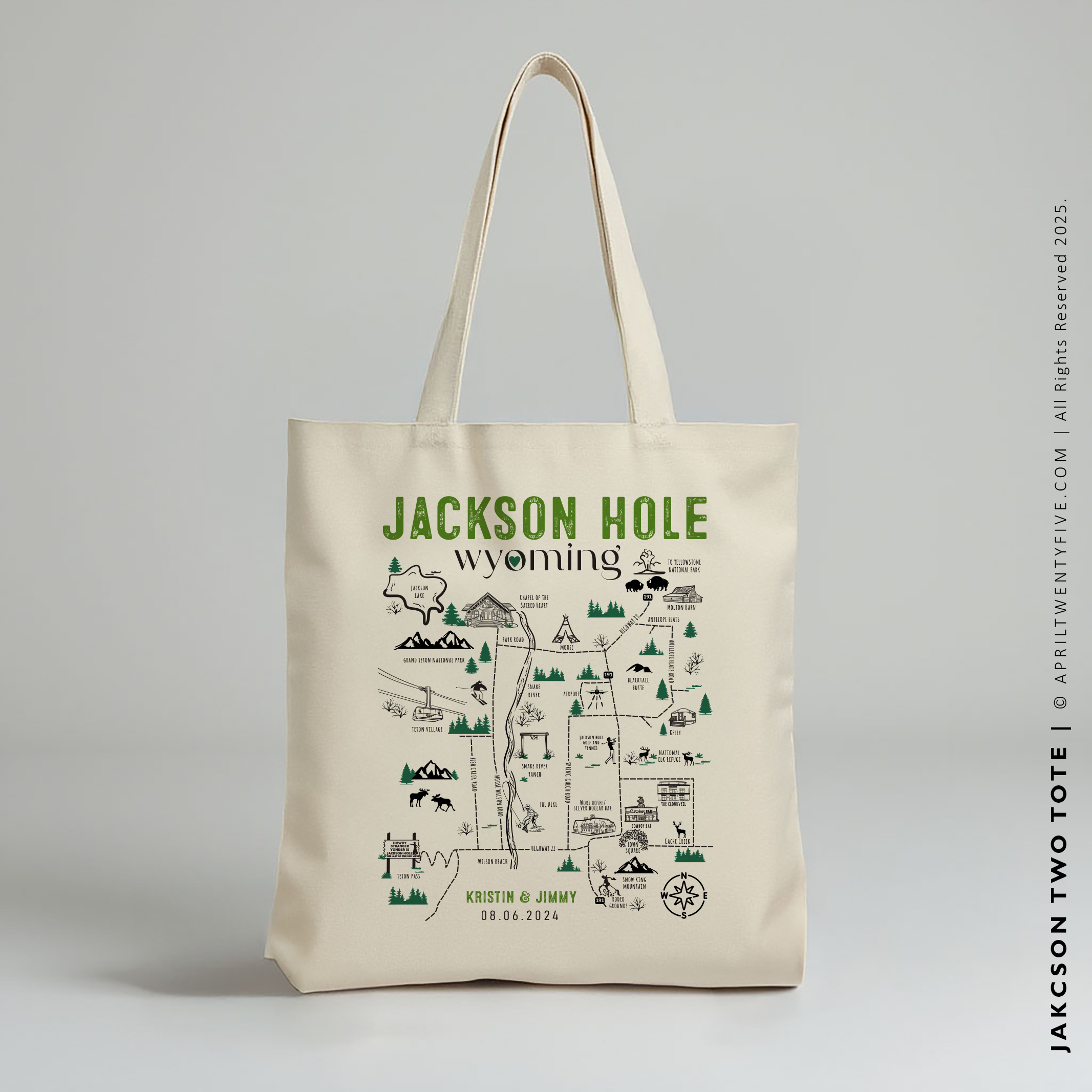 JACKSON TWO | Jackson Hole, Wyoming Map Tote