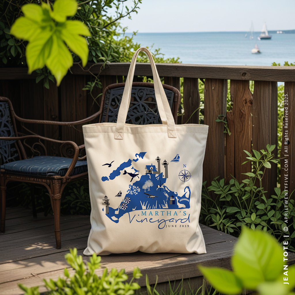JEAN | Martha's Vineyard, Cape Cod Canvas Tote