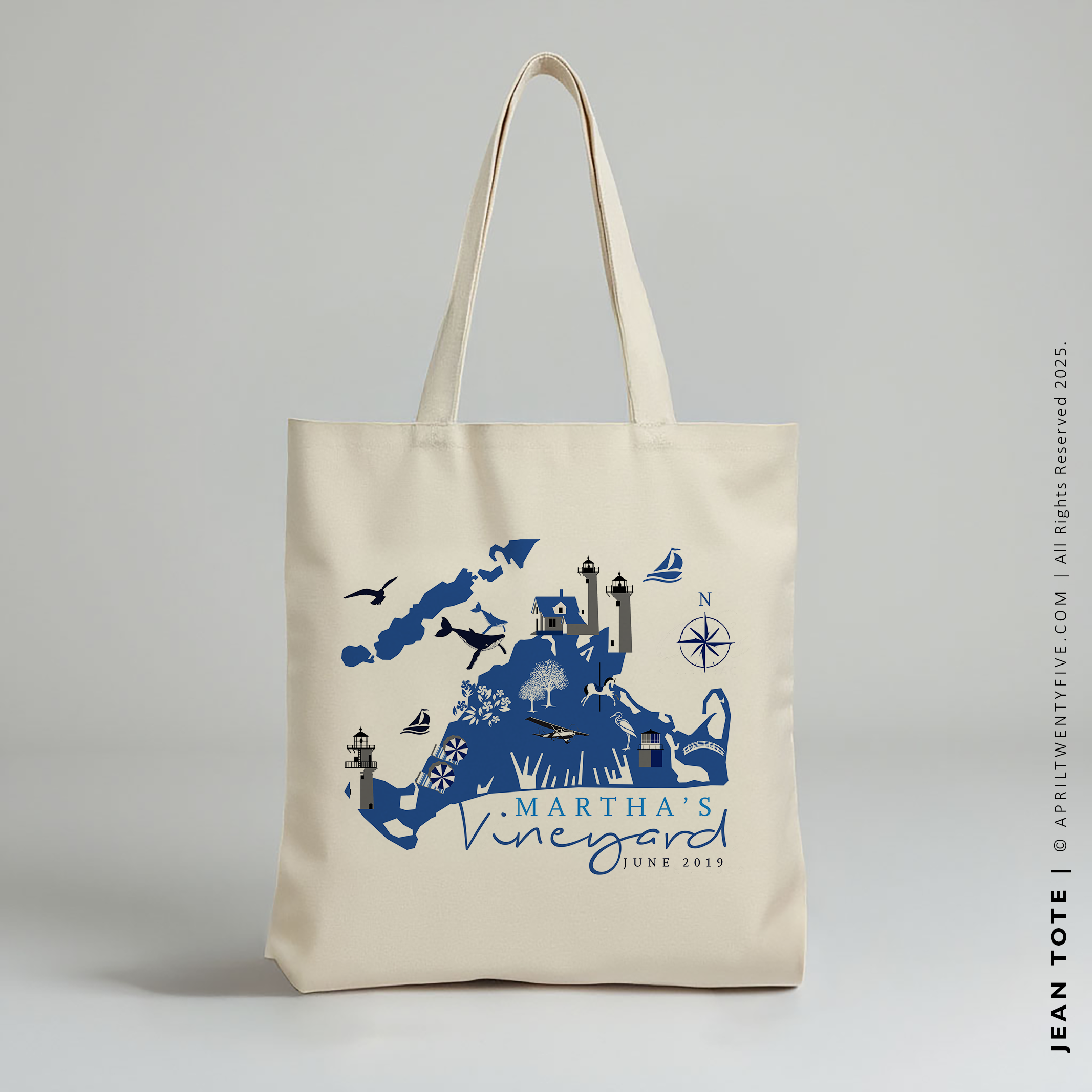 JEAN | Martha's Vineyard, Cape Cod Canvas Tote