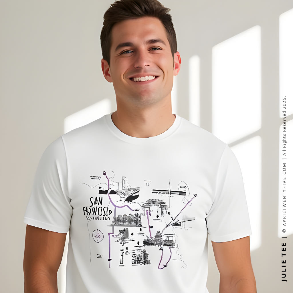 JULIE | San Francisco Map Men's Graphic T-shirt