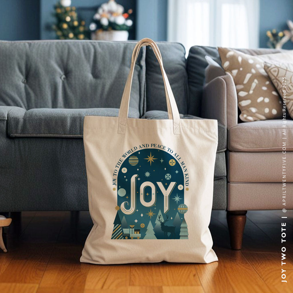 JOY TWO | Christmas Canvas Tote