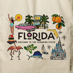 Load image into Gallery viewer, KOKO | Sunshine State Florida Canvas Tote
