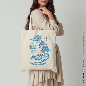 KRYSTAL | Santorini, Greece Tote Map Tote