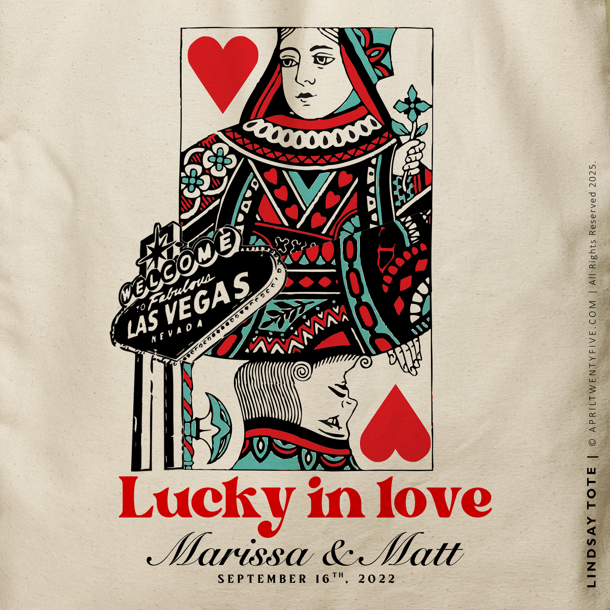 LINDSAY | Las Vegas King and Queen of Hearts Tote