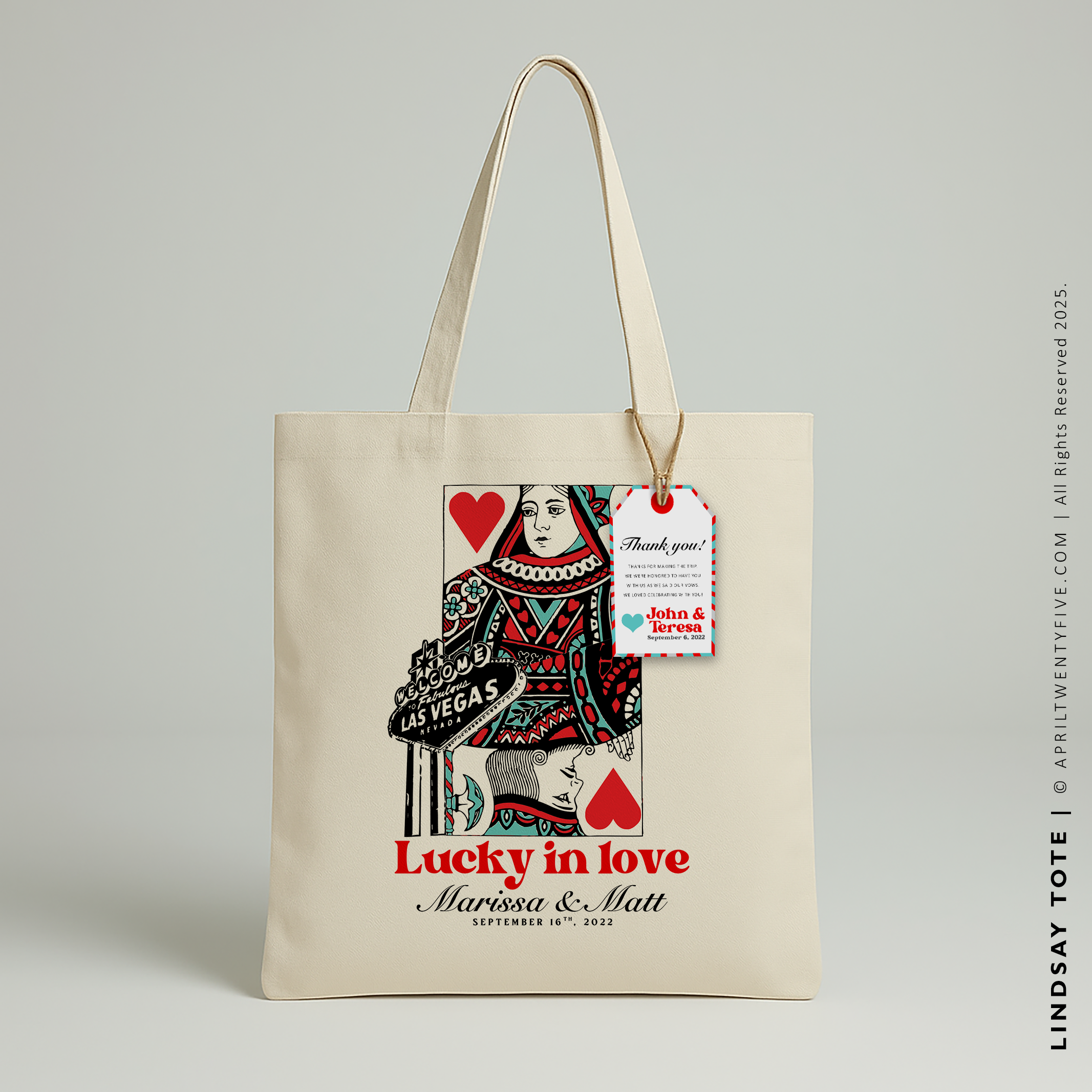 LINDSAY | Las Vegas King and Queen of Hearts Tote