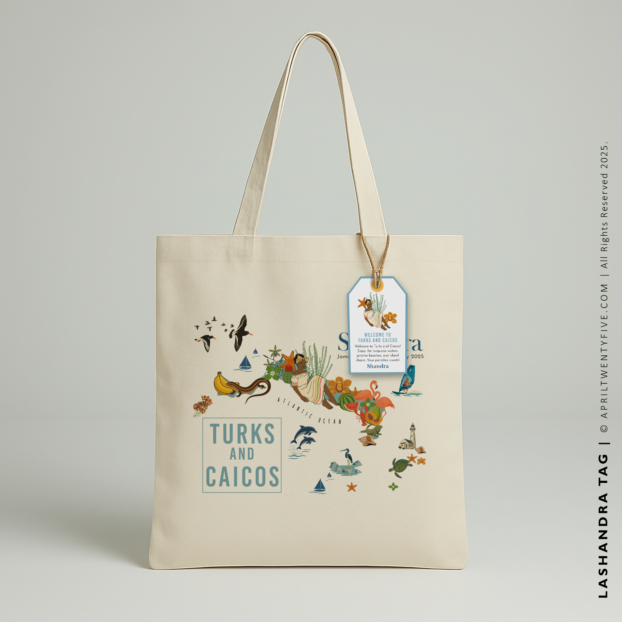 LASHANDRA | turks and Caicos Souvenir Tote (Personalized)