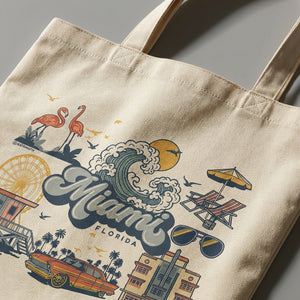 Fiona | Miami Florida Canvas Tote