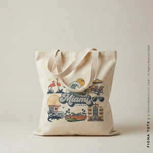 Fiona | Miami Florida Canvas Tote