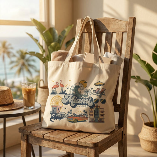Fiona | Miami Florida Canvas Tote
