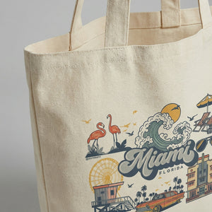 Fiona | Miami Florida Canvas Tote
