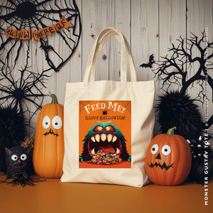 MONSTER GUSTAV | Halloween Canvas Tote