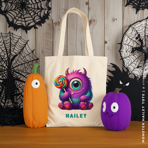 MONSTER HAILEY | Halloween Canvas Tote