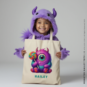 MONSTER HAILEY | Halloween Canvas Tote