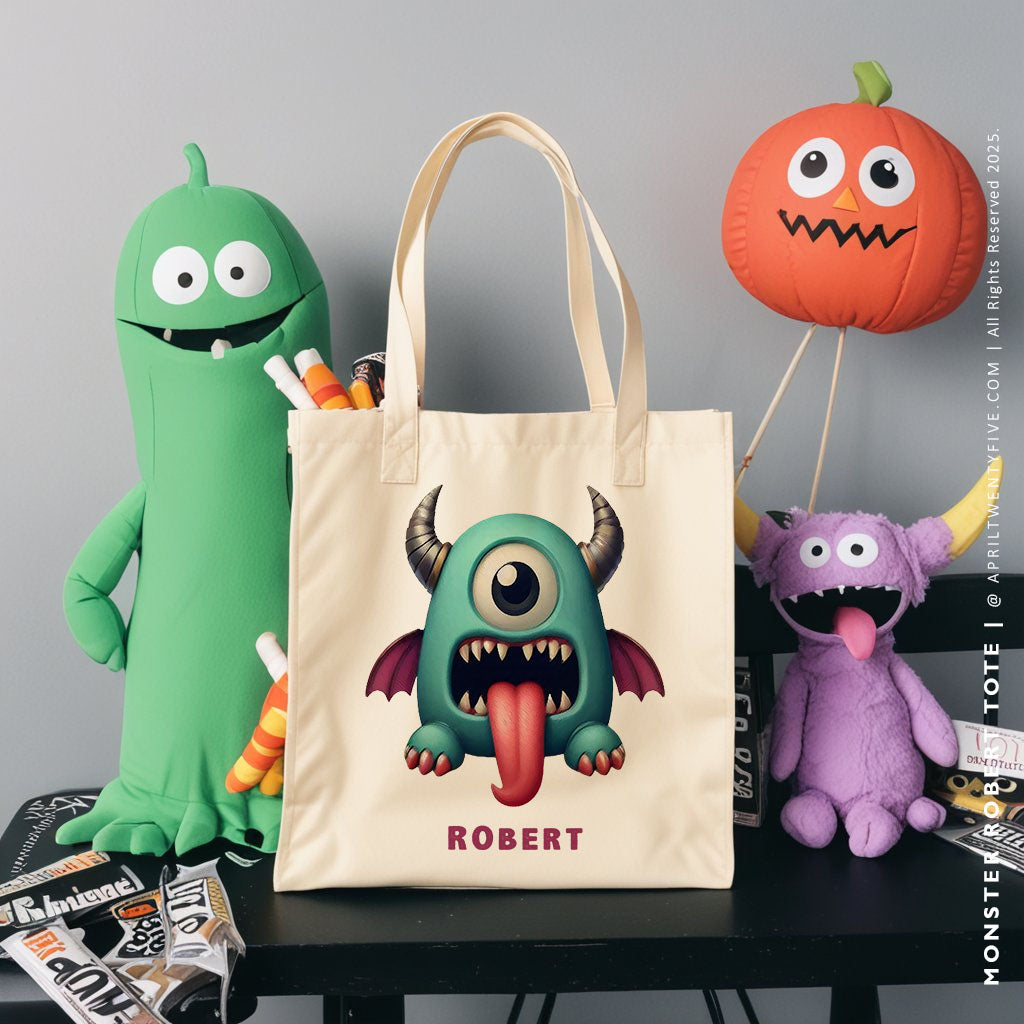 MONSTER ROBERT | Halloween Canvas Tote