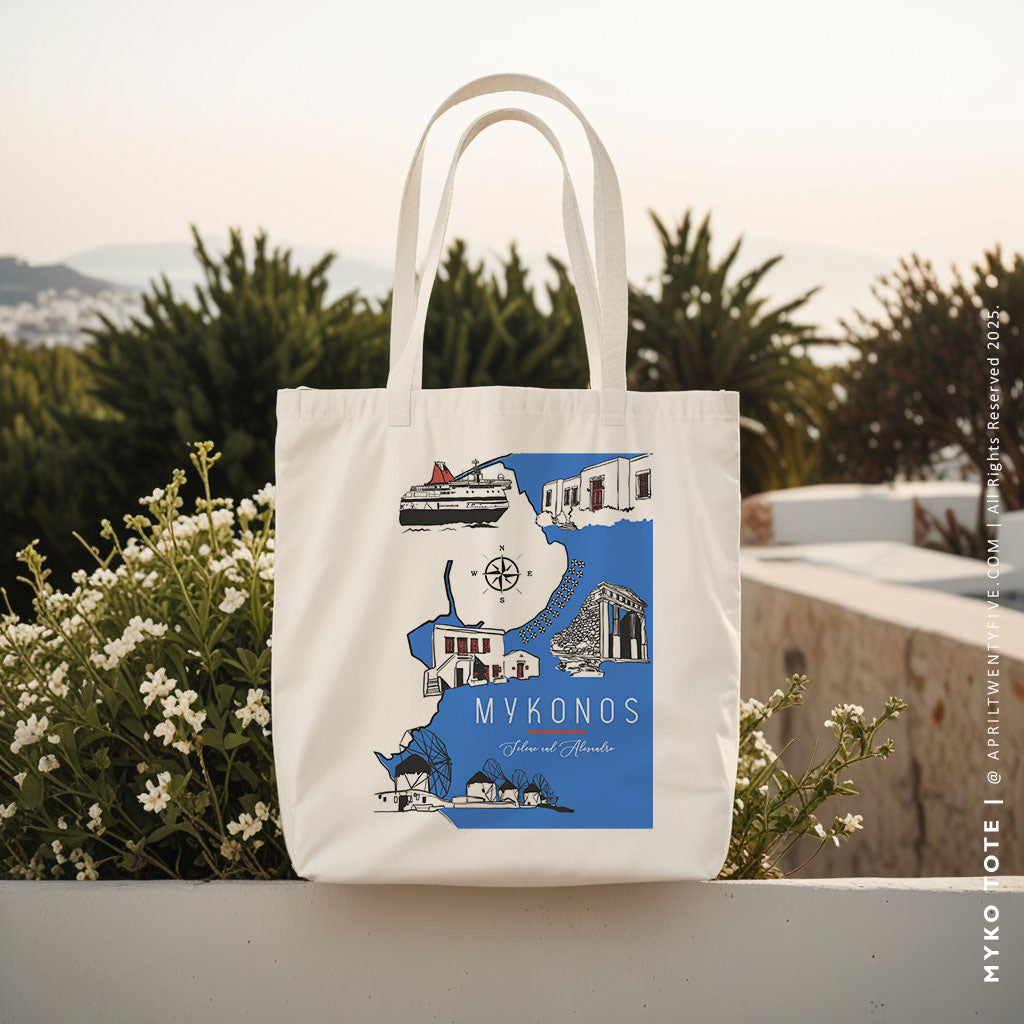 MYKO | Mykonos, Greece Map Tote