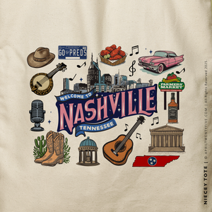 NIECEY | Nashville Tennessee Souvenir Tote (Personalized)