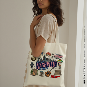 NIECEY | Nashville Tennessee Souvenir Tote (Personalized)