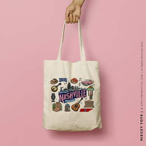 NIECEY | Nashville Tennessee Souvenir Tote (Personalized)