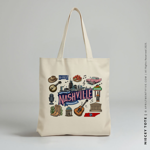 NIECEY | Nashville Tennessee Souvenir Tote (Personalized)