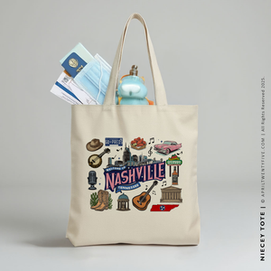 NIECEY | Nashville Tennessee Souvenir Tote (Personalized)