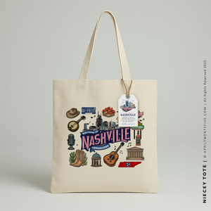 NIECEY | Nashville Tennessee Souvenir Tote (Personalized)