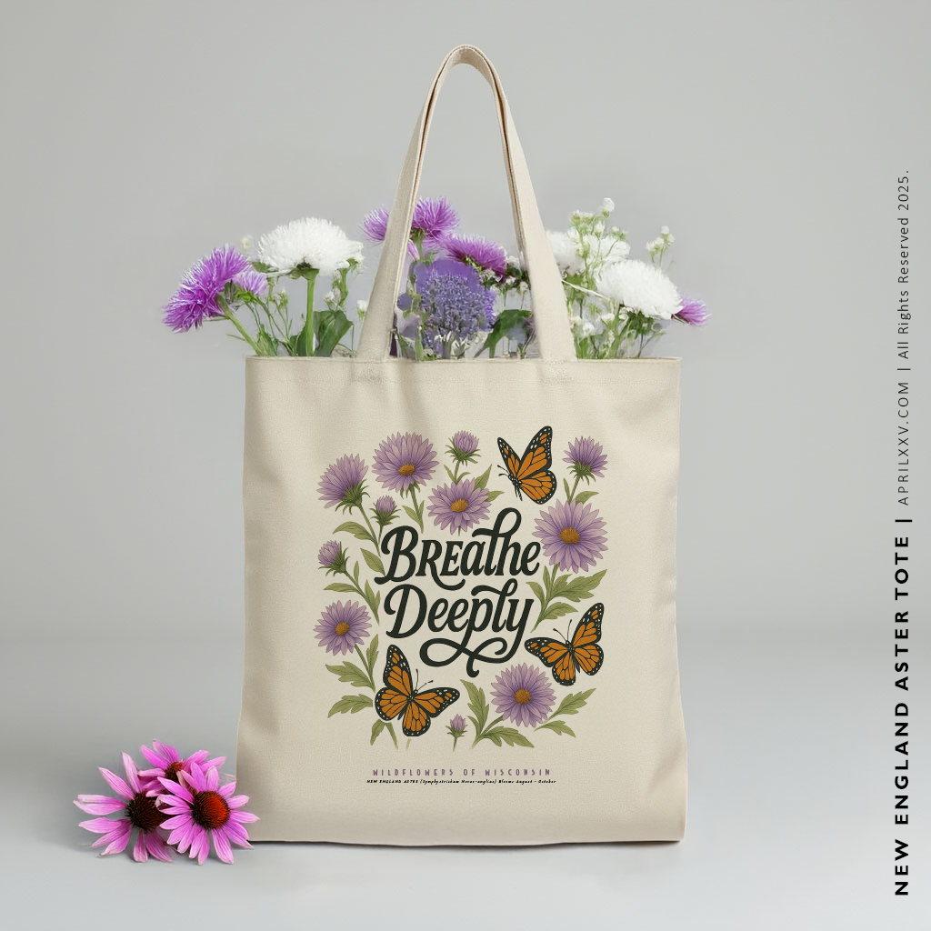 PURPLE ASTER | Wildflowers of Wisconsin Tote