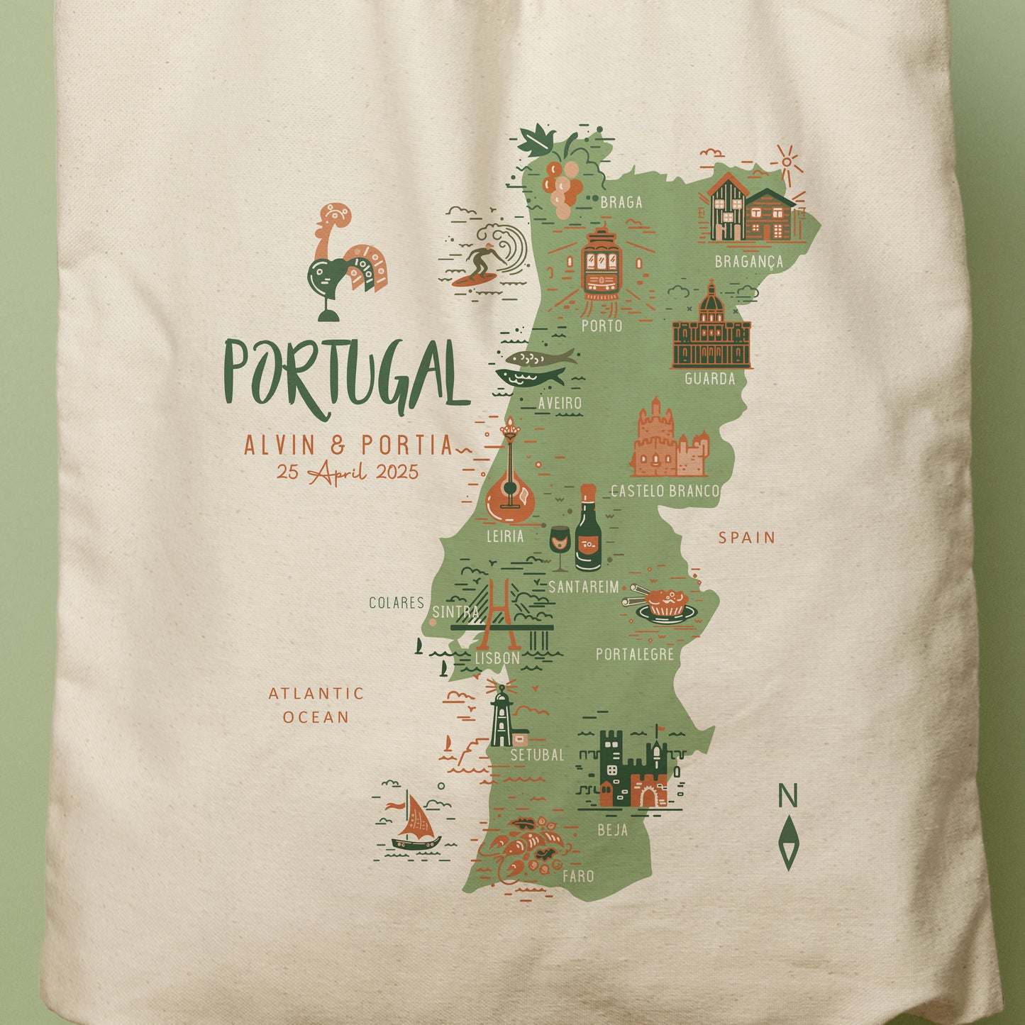PORTIA | Portugal Map Tote